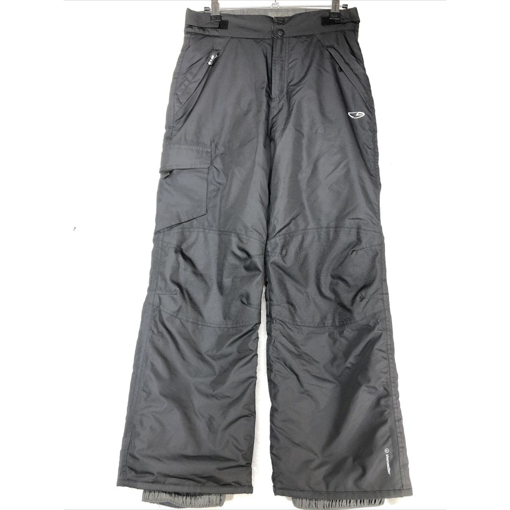 C9 Champion Kids L (12-14) Black Insulated Snow Pants Waterproof Elastic Ankles